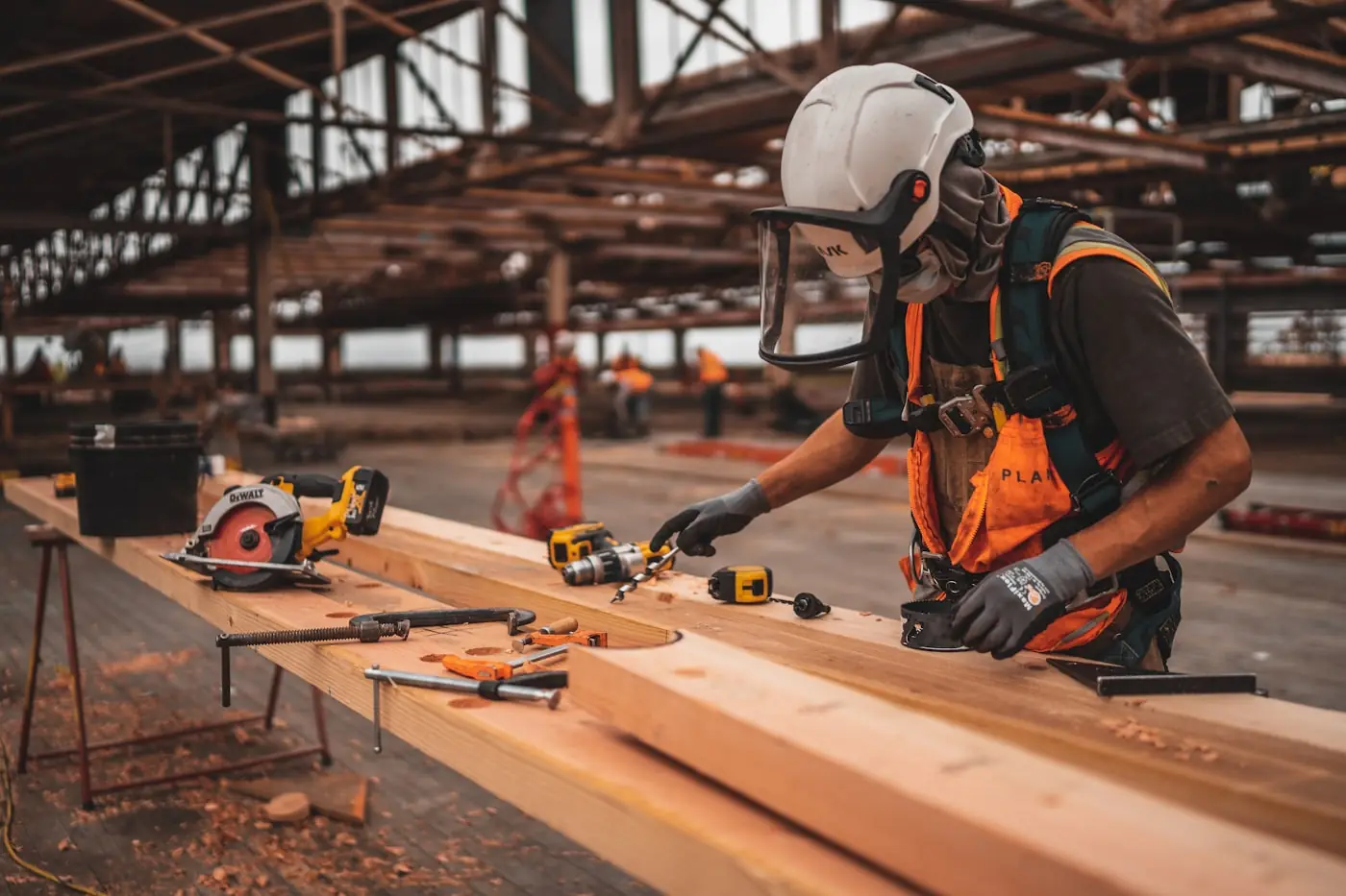 Field work on a commercial jobsite