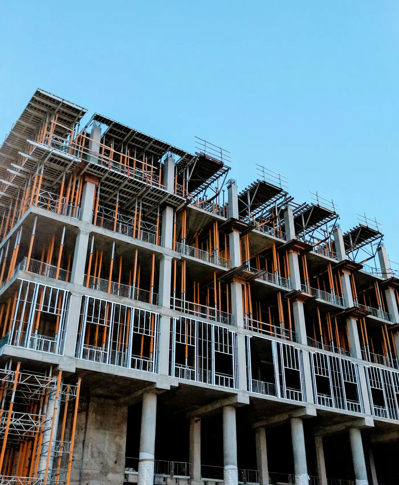 A concrete structure under construction